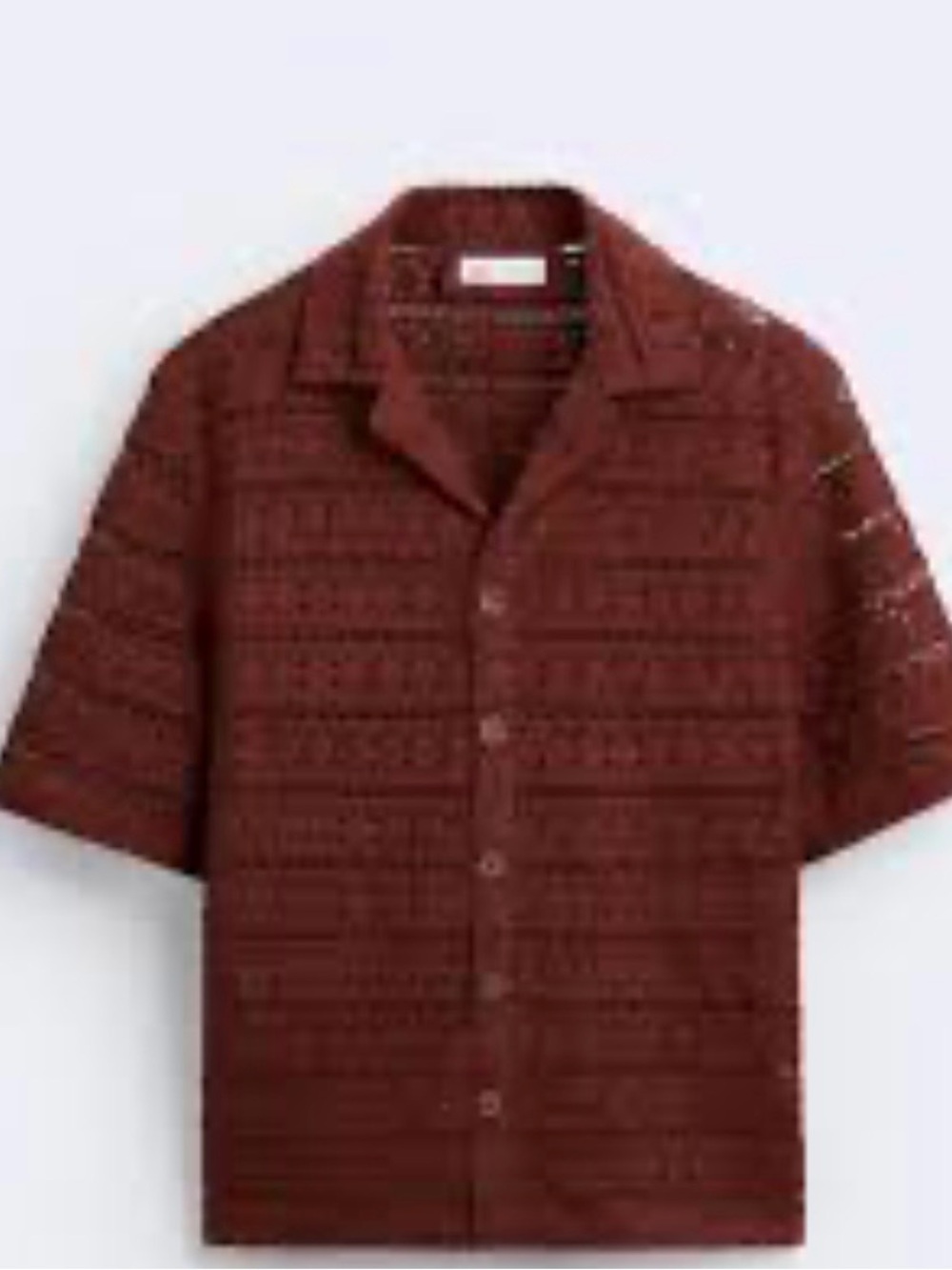 Zara Crochet Knit Top men’s - Rust Red size L